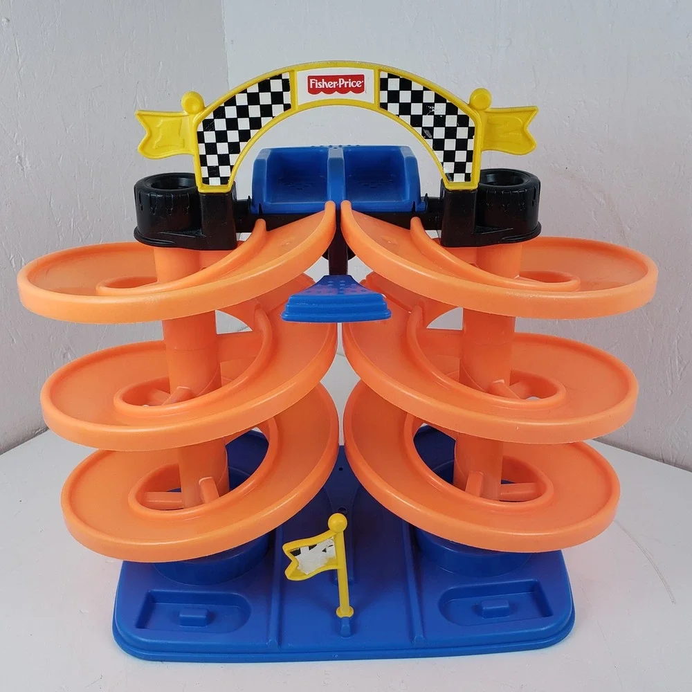 Fisher-Price Little People Spiral Speedway Dual Race Track 77855 1999 Tested